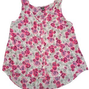 Pink, Black And White Rose Blouse